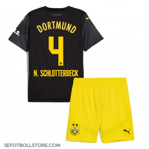 Borussia Dortmund Nico Schlotterbeck #4 Replika babykläder Bortaställ Barn 2024-25 Kortärmad (+ korta byxor)